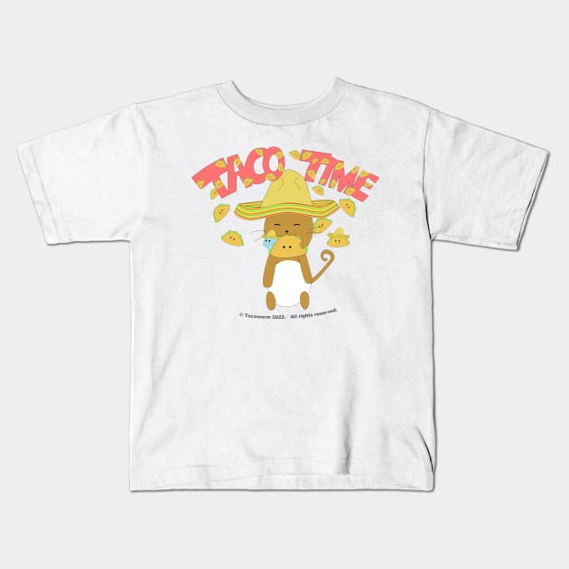 Taco Time Kids T-Shirt by Tacoworm